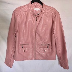 New York and Company Pink Leather Jacket